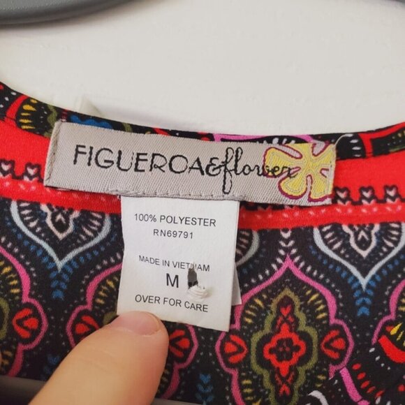 Anthropologie Figueroa & Flower Boho Flowy Crepe Mandala Tapestry Dress M - Picture 6 of 7